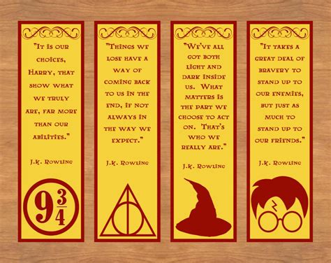 Harry Potter Bookmarks Printable